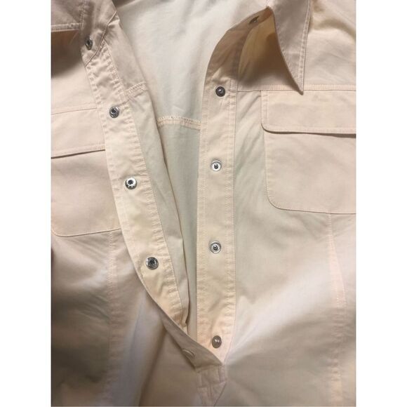 Tahari Women’s Yellow 3/4 Snap Button Up Collared Formal Casual Long Sleeve Blou - Picture 5 of 8